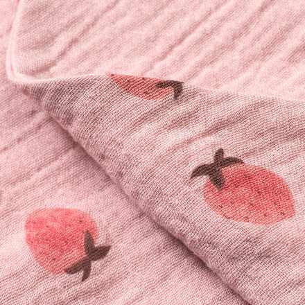 Schal aus Musselin mit Erdbeer-Muster, rosa, ca. 95 x 47 cm ALANA