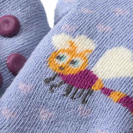 ABS Socken mit Libellen-Motiv, flieder, Gr. 18/19 PUSBLU