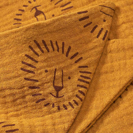 Schal aus Musselin mit Löwen-Muster, orange, ca. 95 x 47 cm ALANA