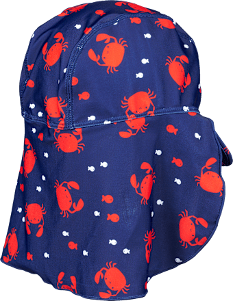 Bademütze mit Krebs-Muster, blau, Gr. 50/51 PUSBLU