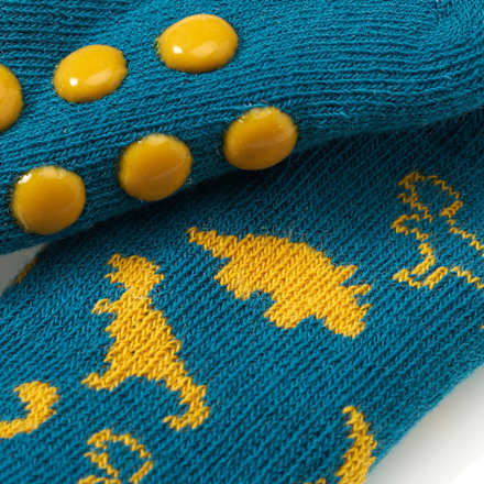 ABS Socken mit Dino-Muster, blau, Gr. 18/19 PUSBLU