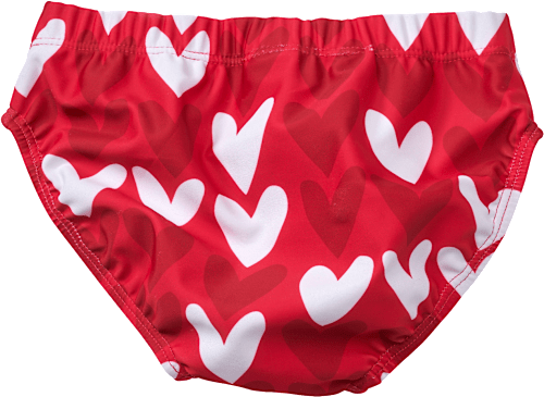 Schwimmwindel mit Herzen-Muster, rot, Gr. 86/92 PUSBLU