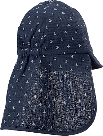 Schirmmütze aus Musselin mit Anker-Muster, blau, Gr. 54/55 ALANA