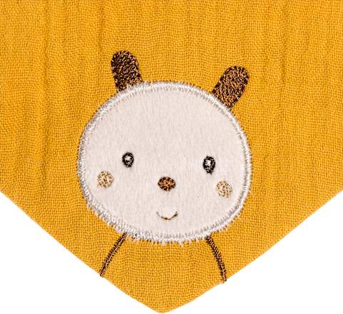 Halstuch zum Wenden aus Musselin mit Bienen-Motiv , gelb fehn