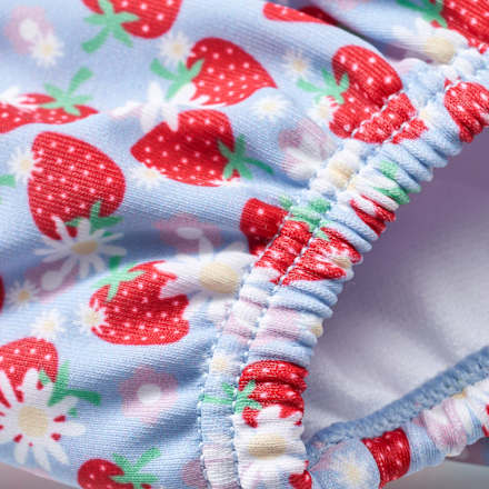 Schwimmwindel mit Erdbeer-Muster, blau & rot, Gr. 86/92 PUSBLU