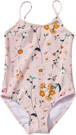 Badeanzug mit Blumen-Muster, rosa, Gr. 98/104 PUSBLU