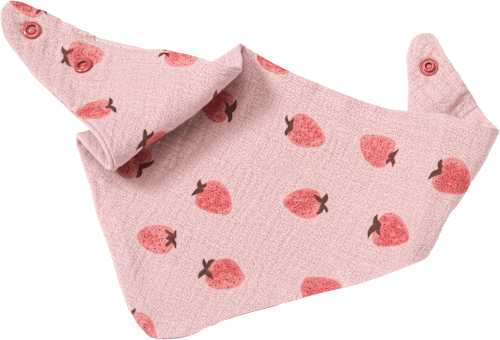 Halstuch aus Musselin mit Erdbeeren-Muster, rosa ALANA