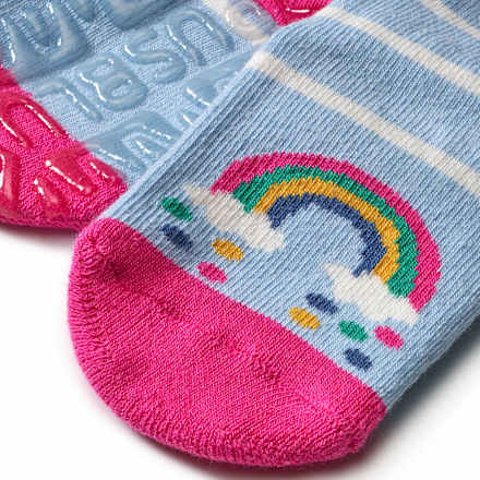 Stoppersocken mit Regenbogen-Motiv, blau, Gr. 21/22 PUSBLU