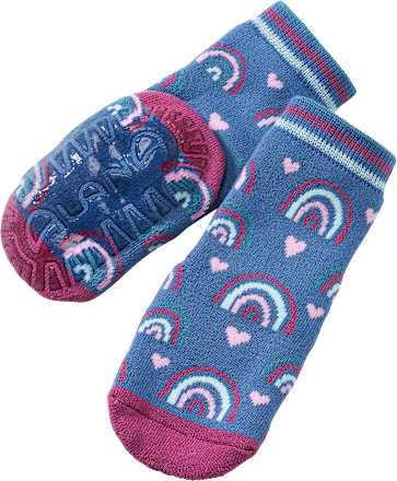 Stoppersocken mit Regenbogen-Muster, lila & blau, Gr. 21/22 ALANA