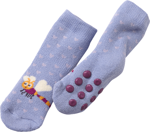 ABS Socken mit Libellen-Motiv, flieder, Gr. 18/19 PUSBLU