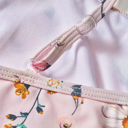 Badeanzug mit Blumen-Muster, rosa, Gr. 98/104 PUSBLU