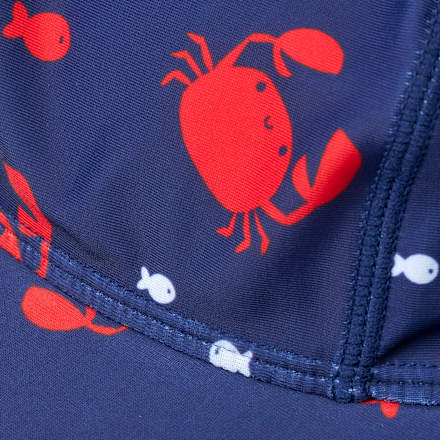 Bademütze mit Krebs-Muster, blau, Gr. 50/51 PUSBLU