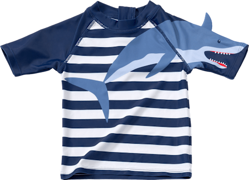 UV Shirt mit Hai-Applikation, blau, Gr. 122/128 PUSBLU