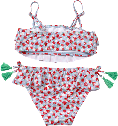 Bikini mit Erdbeeren-Muster, rosa, Gr. 110/116 PUSBLU