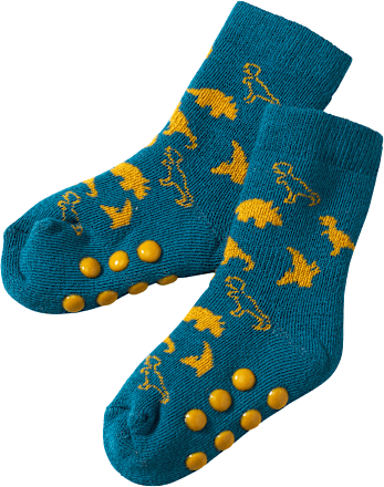 ABS Socken mit Dino-Muster, blau, Gr. 18/19 PUSBLU