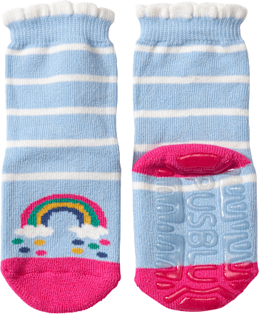 Stoppersocken mit Regenbogen-Motiv, blau, Gr. 23/24 PUSBLU