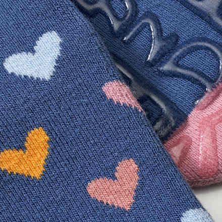 Stoppersocken mit Herz-Muster, blau & rosa, Gr. 27/28 ALANA