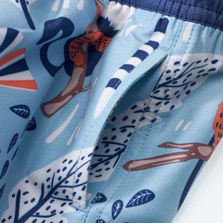 Badehose mit Affen-Muster, blau, Gr. 110/116 PUSBLU