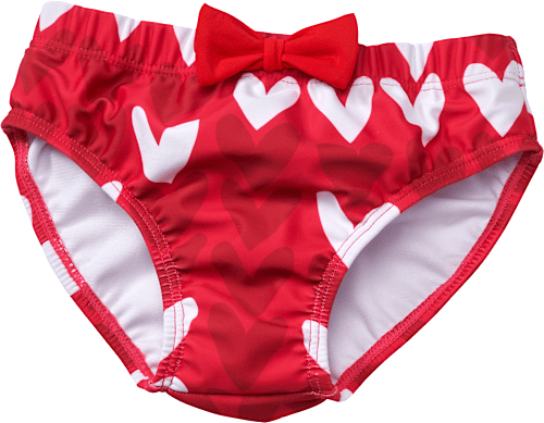 Schwimmwindel mit Herzen-Muster, rot, Gr. 86/92 PUSBLU