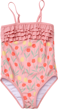 Badeanzug mit Tulpen-Muster, rosa, Gr. 98/104 PUSBLU