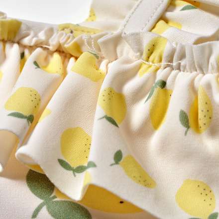 Badeanzug mit Zitronen-Muster, gelb & weiß, Gr. 98/104 PUSBLU