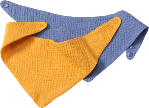 Halstücher aus Musselin, gelb + blau ALANA