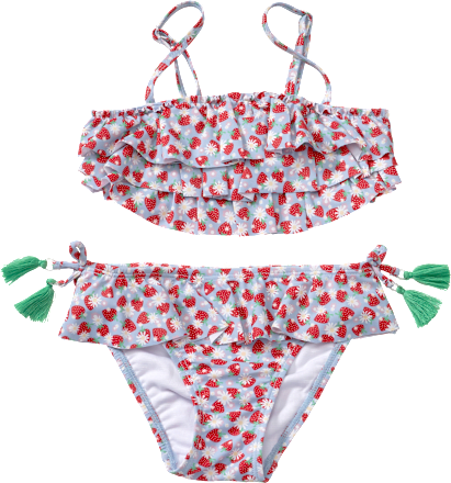 Bikini mit Erdbeeren-Muster, rosa, Gr. 110/116 PUSBLU