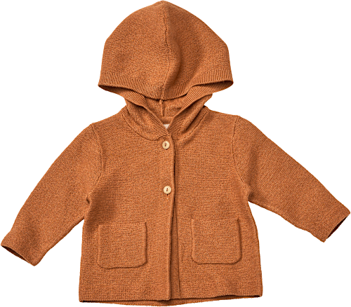 Jacke aus Strick mit Kapuze, braun, Gr. 62 ALANA