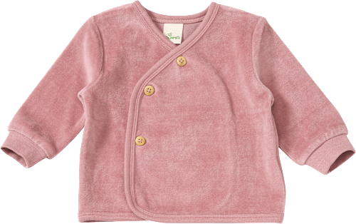 Langarmshirt mit Wickelschnitt aus Nicki-Stoff, rosa, Gr. 74 ALANA