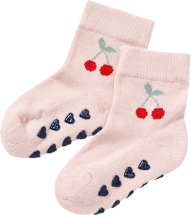 ABS Socken mit Kirsch-Motiv, rosa, Gr. 18/19 ALANA