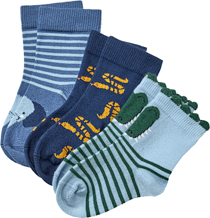 Socken mit Tier-Motiven, blau, Gr. 19/22 ALANA