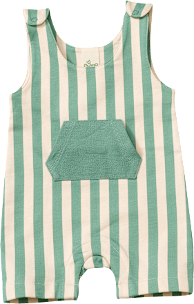 Strampler mit Kängurutasche, grün & beige, Gr. 74 ALANA