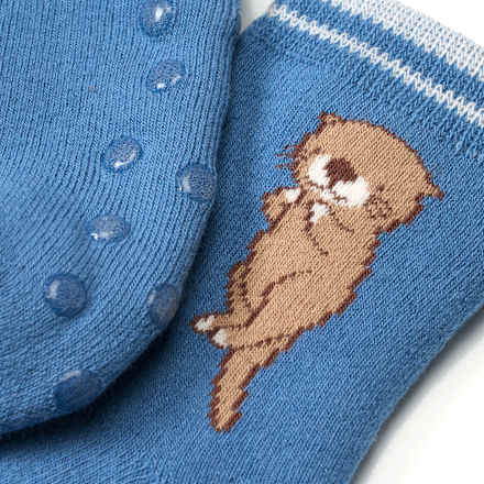 ABS Socken mit Otter-Motiv, blau, Gr. 18/19 ALANA