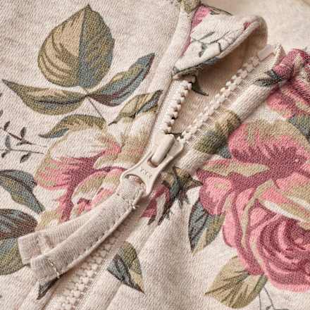Sweatjacke mit Rosen-Muster, beige, Gr. 134 ALANA