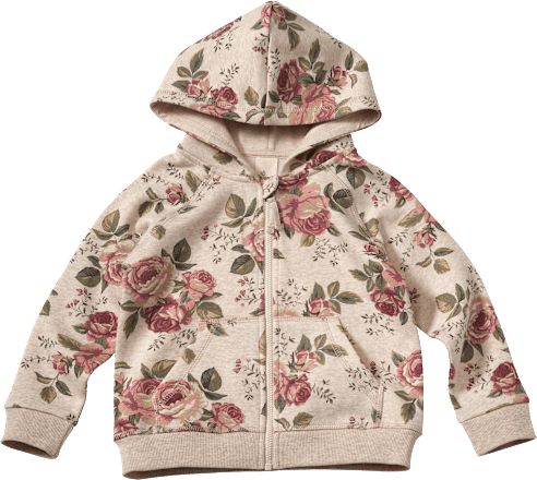 Sweatjacke mit Rosen-Muster, beige, Gr. 128 ALANA
