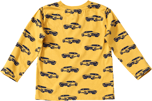 Langarmshirt mit Auto-Muster, gelb, Gr. 98 ALANA