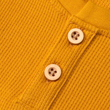 Langarmshirt mit Waffel-Struktur, gelb, Gr. 128 ALANA