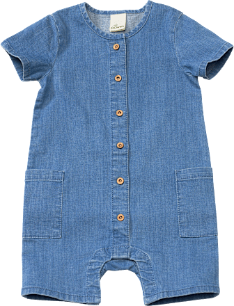 Strampler aus Jeansstoff, blau, Gr. 74 ALANA