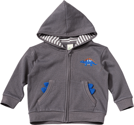 Sweatjacke mit Dino-Motiv, grau, Gr. 92 ALANA