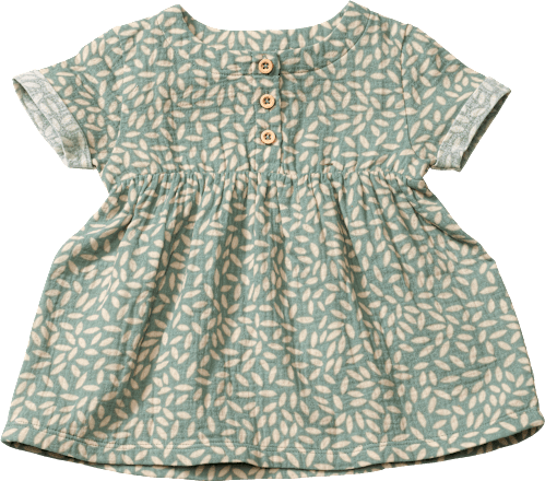 Tunika aus Musselin mit Blätter-Muster, grün, Gr. 98 ALANA