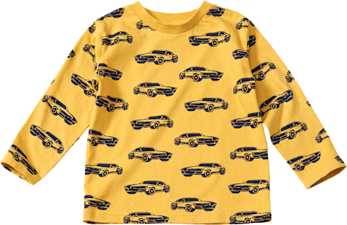 Langarmshirt mit Auto-Muster, gelb, Gr. 98 ALANA