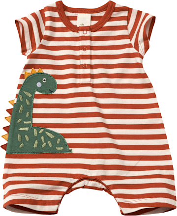Strampler mit Dino-Applikation, orange, Gr. 68 ALANA