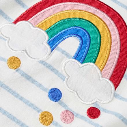 T-Shirt mit Regenbogen-Motiv, blau & weiß, Gr. 98 ALANA