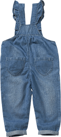 Latzhose mit Rüschen aus Jeansstoff, blau, Gr. 104 ALANA