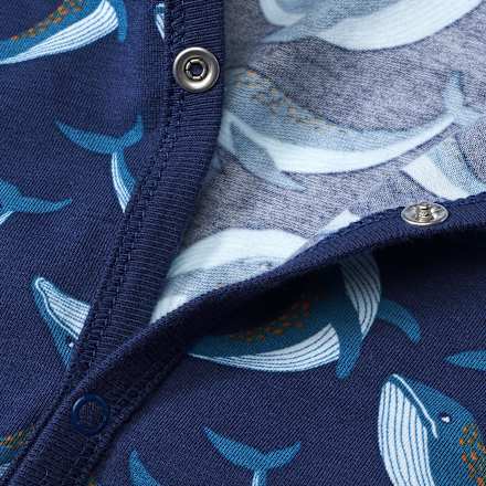 Schlafanzug Pro Climate mit Wal-Muster, blau, Gr. 62/68 ALANA