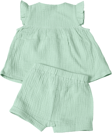 Set mit T-Shirt und kurzer Hose aus Musselin, grün, Gr. 74 ALANA