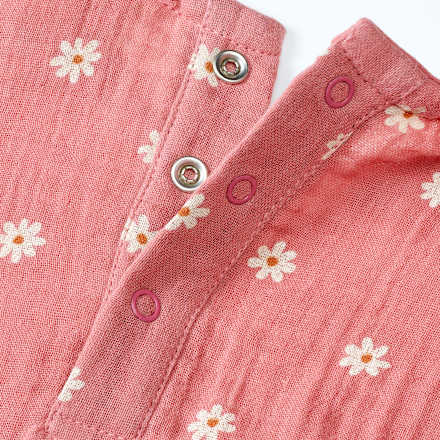 Body Kurzarm aus Musselin, rosa, Gr. 74/80 ALANA