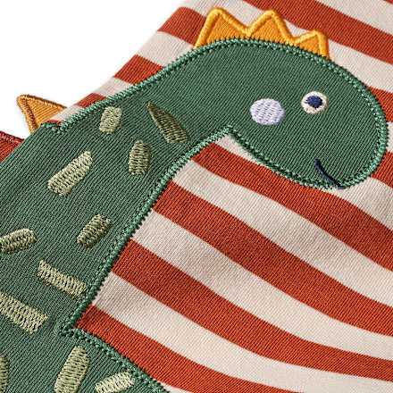 Strampler mit Dino-Applikation, orange, Gr. 68 ALANA