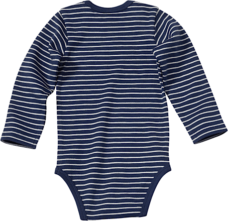 Body Langarm mit Dino-Motiv, blau, Gr. 74/80 ALANA