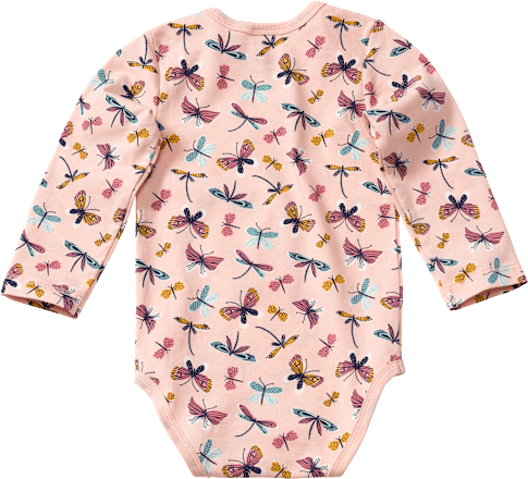 Body Langarm mit Libellen-Muster, rosa, Gr. 74/80 ALANA